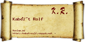 Kabát Rolf névjegykártya
